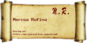 Mercsa Rufina névjegykártya